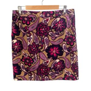 Vintage Floral Paisley Print Corduroy Skirt Size 10 Boho Retro 70s Hippie‎